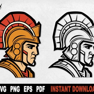 Roman Soldier SVG - Head Cut File for Cricut Silhouette | Vector Clipart, Instant Download