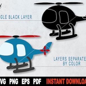Helicopter SVG, Vehicles Clipart SVG File For Cricut, Helicopter svg Cut file, Birthday Party Decoration, Sublimation Png- Download instantâneo
