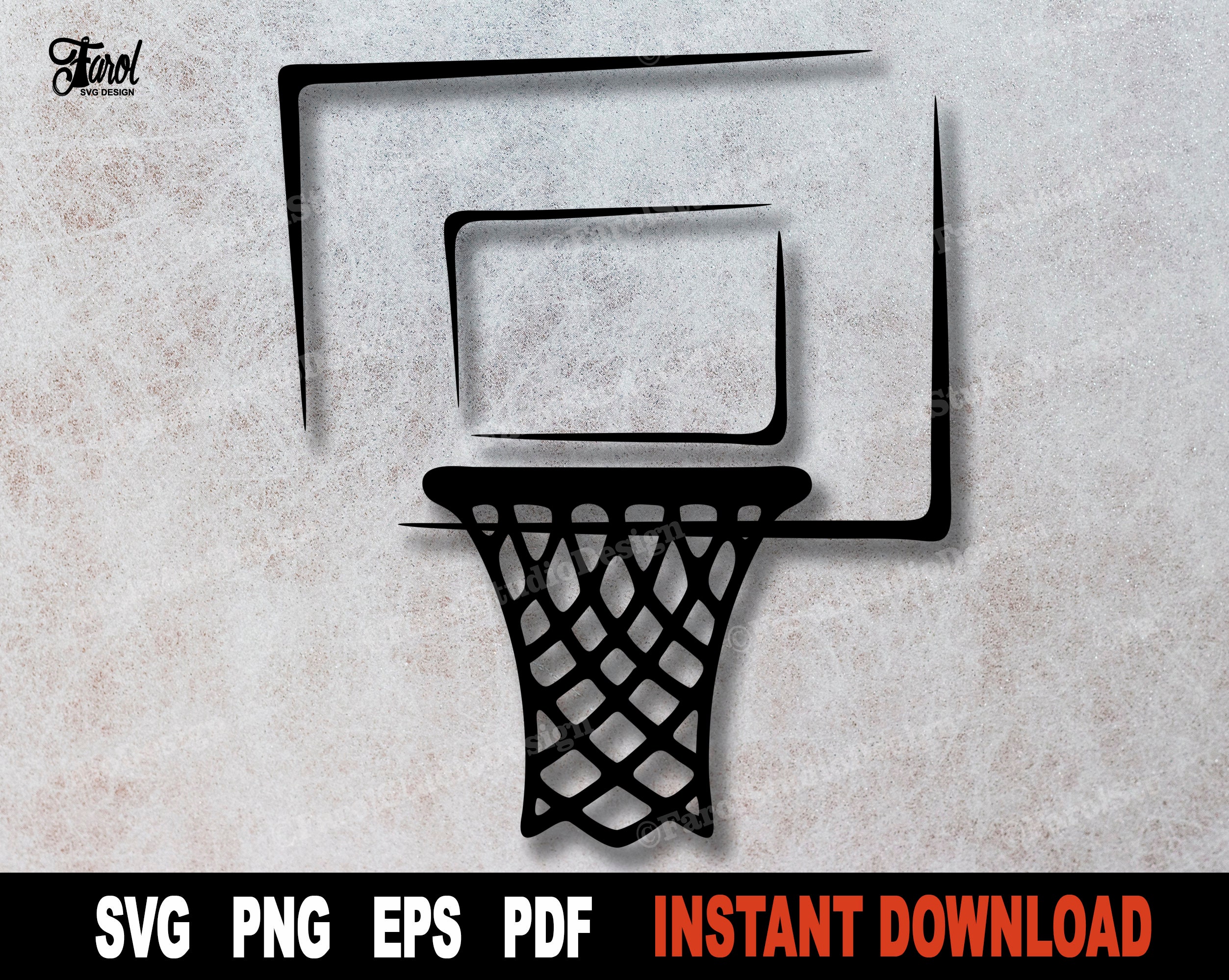 Basketball Hoop Svg, Basketball Backboard Svg, Vector Cut file for Cricut,  Silhouette, Pdf Png Eps Dxf, Decal, Sticker, Vinyl, Pin