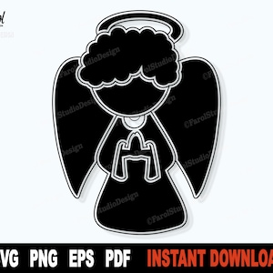 Angel Svg, Christmas Svg Cut file,  Christmas Angel SVG File For Cricut, Silhouette, Angel Vector Clipart- Instant Digital Download