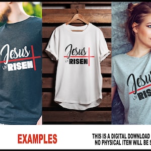 Jezus is verrezen SVG: christelijke vectorillustraties (digitale download)
