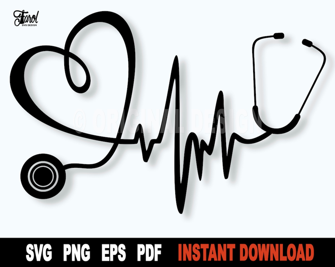 Heartbeat Stethoscope SVG, Nurse Svg, Doctor Stethoscope SVG Digital