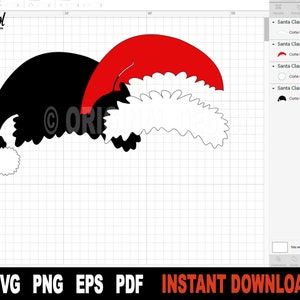 Santa Hat SVG,  Christmas svg  Files For Cricut, Silhouette, Vector Svg Cut file and PNG for Sublimation- Instant Digital Download