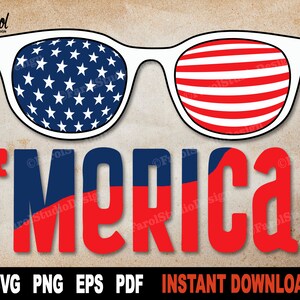 Merica SVG、7 月 4 日 SVG。Cricut 用の愛国的な SVG ファイル、シルエット、独立記念日 SVG カット ファイル アート クリップアート - インスタント デジタル ダウンロード
