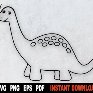Dinosaurier SVG, Brontosaurus SVG, Dinosaurier SVG-Datei für Cricut, Silhouette Umriss Clipart geschnitten Datei Sublimation Png - sofortiger digitaler Download