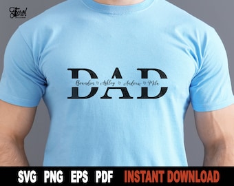Dad Name Frame Svg, Father's Day Cut File (Digital Download)