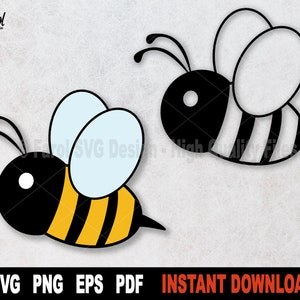 Bee SVG-bestand voor Cricut, silhouet, Bumble Bee Svg Cut-bestand, overzicht, Honey Bee Svg, sublimatie Png-Instant Digitale Download