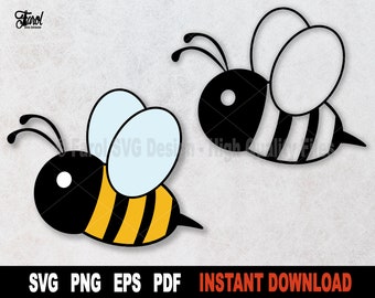 Bee SVG Cut File: Bumble Bee Outline, Cricut & Silhouette (Digital Download)