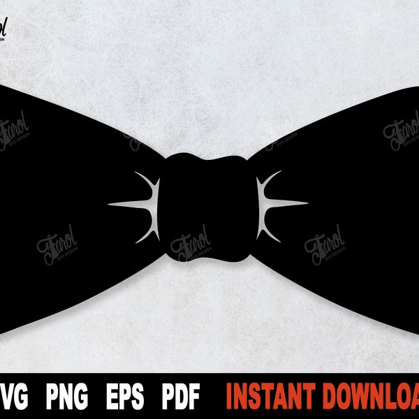 Bow Tie SVG, Black Silhouette, Bow Tie Svg File For Cricut, Cut File Shapes Clipart, Baby Boy Svg, Sublimation Png- Instant Digital Download