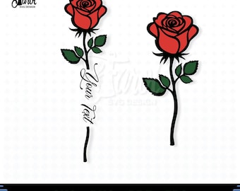 Rose Name Frame SVG: Floral Monogram Cut File (Digital Download)