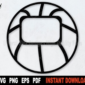Basketball Split Monogram SVG: Cricut Cut File, Frame Clipart (Digital Download)