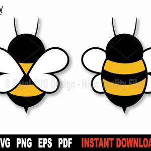 Bee SVG-bestand voor Cricut, silhouet, Bumble Bee Svg Cut-bestand, Honey Bee Svg, Vector Clipart, sublimatie Png-Instant Digitale Download