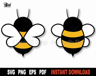 Humla SVG-klippfil: Cricut, Silhouette, Clipart (digital nedladdning)