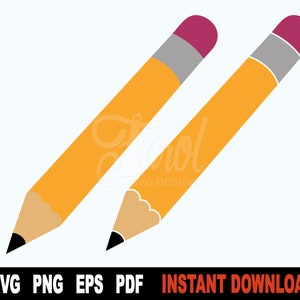 Pencil Clipart SVG, Pencil SVG, School SVG Cut File,  Cricut, Silhouette- Instant Digital Download