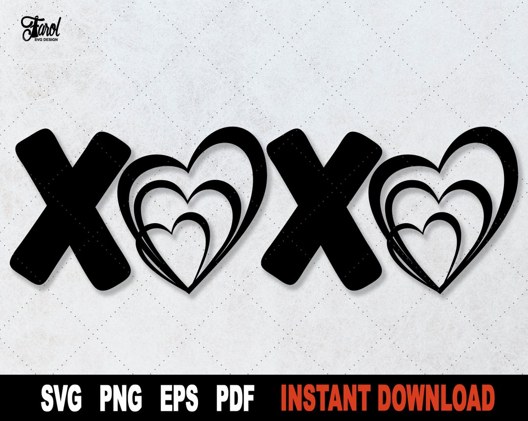 XOXO SVG, Valentines Day Svg, Love Svg, Silhouette SVG File for Cricut ...