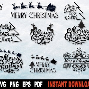 Paquete SVG navideño: Papá Noel, diseños festivos (descarga digital)