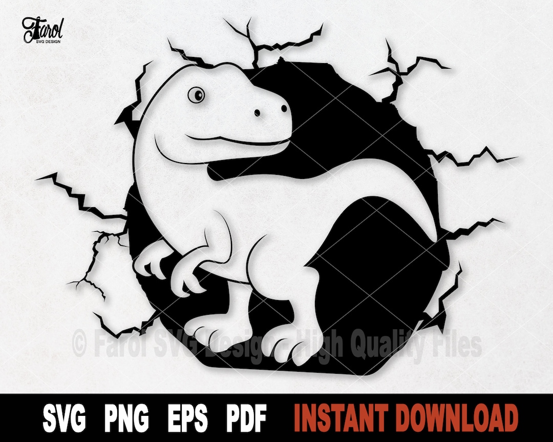 T Rex Dinosaur Cartoon Standing PNG & SVG Design For T-Shirts