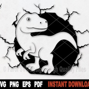 T-Rex Dinosaur SVG: Breaking Wall Clipart (Digital Download)