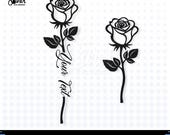 Rose Name Frame SVG: Floral Monogram Cut File (Digital Download)