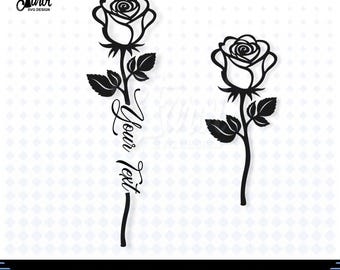 Rose Name Frame SVG: Floral Monogram Cut File (Digital Download)