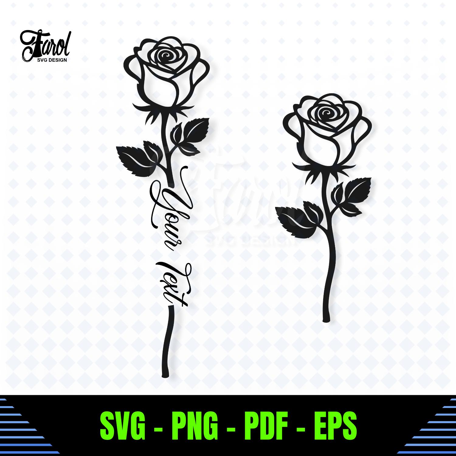 Tatuaje de rosa y tallo - Etsy México, image size:1500x1500