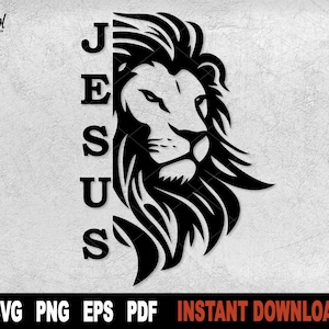 León de Judá SVG, Jesús El León Archivo Svg para Cricut, Silueta, Versículos de la Biblia Cristiana Clipart, Camisa Png Archivo- Descarga Digital Instantánea