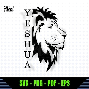 Projet Yeshua SVG | Lion de Juda SVG | Fichier de Découpe Chrétien pour Cricut & Silhouette