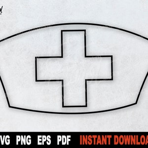 Nurse Hat with Cross SVG: Cricut & Silhouette Cut File (Digital Download)