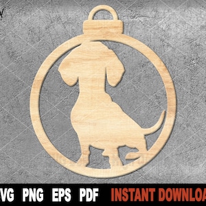 Dog Christmas Ornament Svg, Christmas Tree Ornaments Svg File For Cricut, Silhouette, Dog Vector Clipart Svg- Instant Digital Download