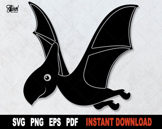 Pterodactyl Outline Patterns: DFX, EPS, PDF, PNG, and SVG Cut Files