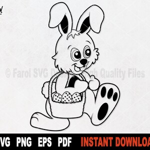 Osterhase SVG, Osterhase-Svg-Datei für Cricut, Silhouette, Vektor Clipart, Single Layer, Umriss-Svg-Schnitt-Datei - sofortiger digitaler Download