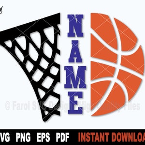 Basketball Split Monogram SVG: Sport Clipart Cut File (Digital Download)