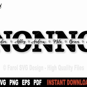 Nonno Svg, grand-père SVG Split nom cadre Svg, fichier SVG fête des pères pour Cricut, Silhouette, vecteur grand-père Svg coupe fichier-téléchargement numérique