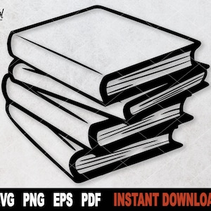 Book Stack Svg: School & College Vector Clipart (Digital Download)