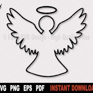 Angel Svg, Christmas Angel Svg File For Cricut, Silhouette, Angel Wings Svg Vector Clipart, Religious Angel Svg- Instant Digital Download