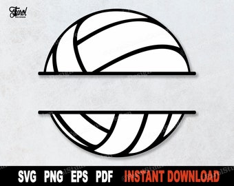 Volleyball Split Monogram SVG: Sport Clipart Cut File (Digital Download)