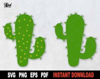 Cactus SVG, Saguaro Cactus SVG File For Cicut, Silhouette, Nature Clipart, Png Design-  Instant Digital Download