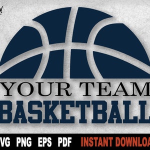 Basketball Split Name Rahmen SVG | Anpassbares Team Design | Sport Mannschaft Schnittdatei | Cricut & Silhouette | Sofort Download