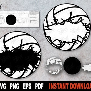 Volleyball SVG, Voleyball Split Monogram SVG File For Cricut, Volleyball Layers Svg Cut File , Sport Clipart PNG, Instant Digital Download