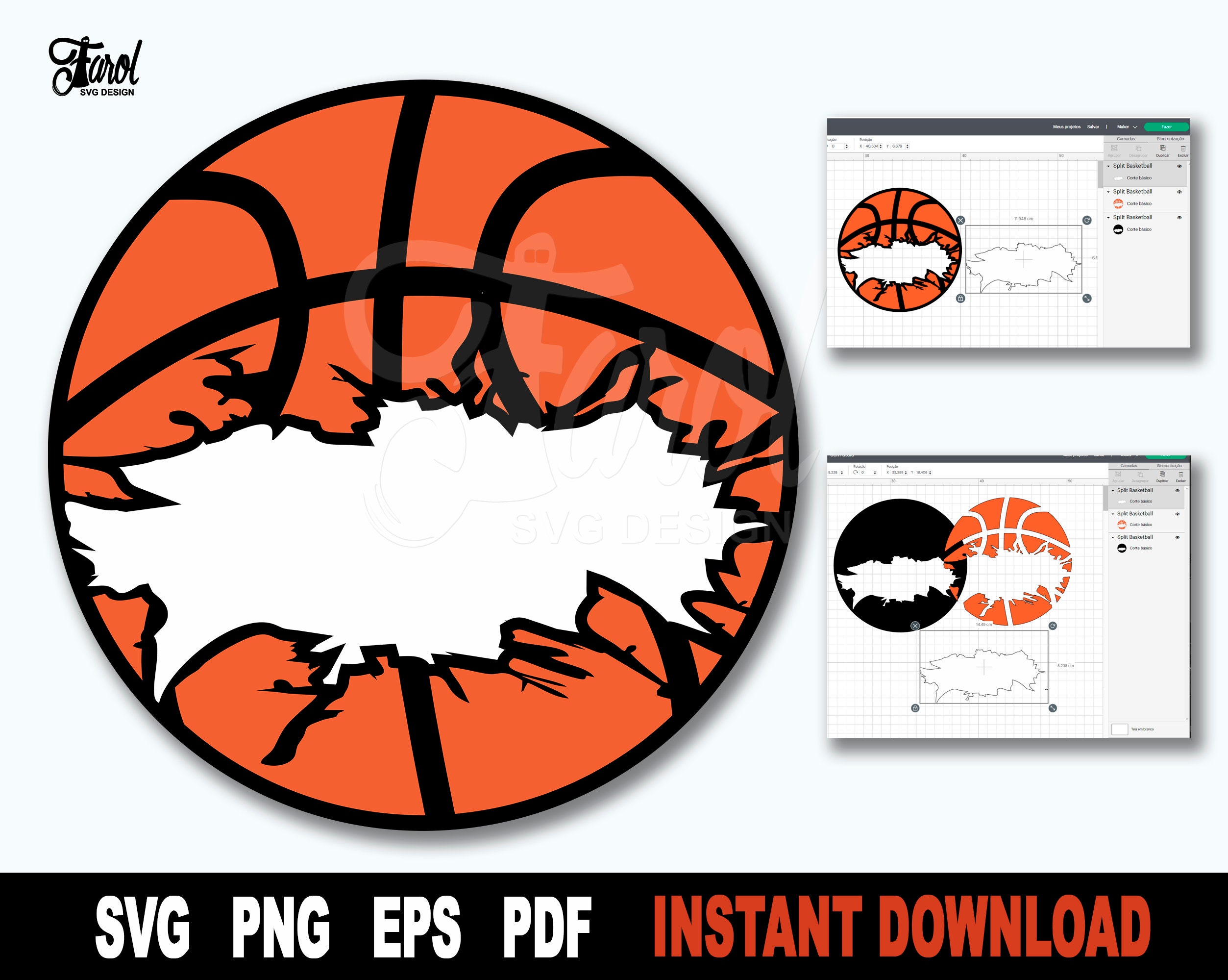 Basketball SVG: Split Name Frame, Custom Sports Team Design (Digital Download)