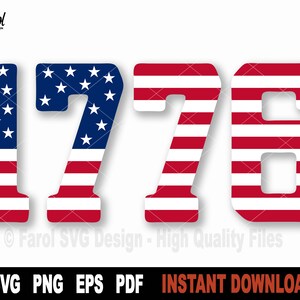 1776年独立記念日SVG：愛国的なデザイン（デジタルダウンロード）