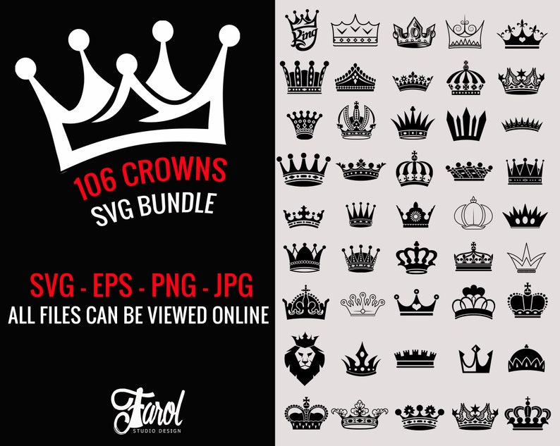 Download Crown Svg Bundle / Queen Crown Svg / Princess Tiara / King ...