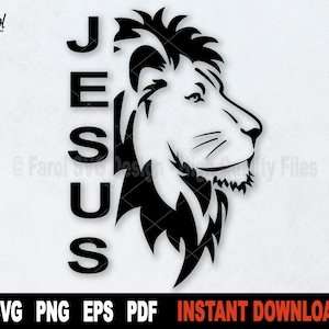 Leão de Judá SVG, Jesus O Leão Arquivo Svg para Cricut, Silhueta, Versículos da Bíblia Cristã Clipart, Camisa Arquivo Png - Download Digital Instantâneo