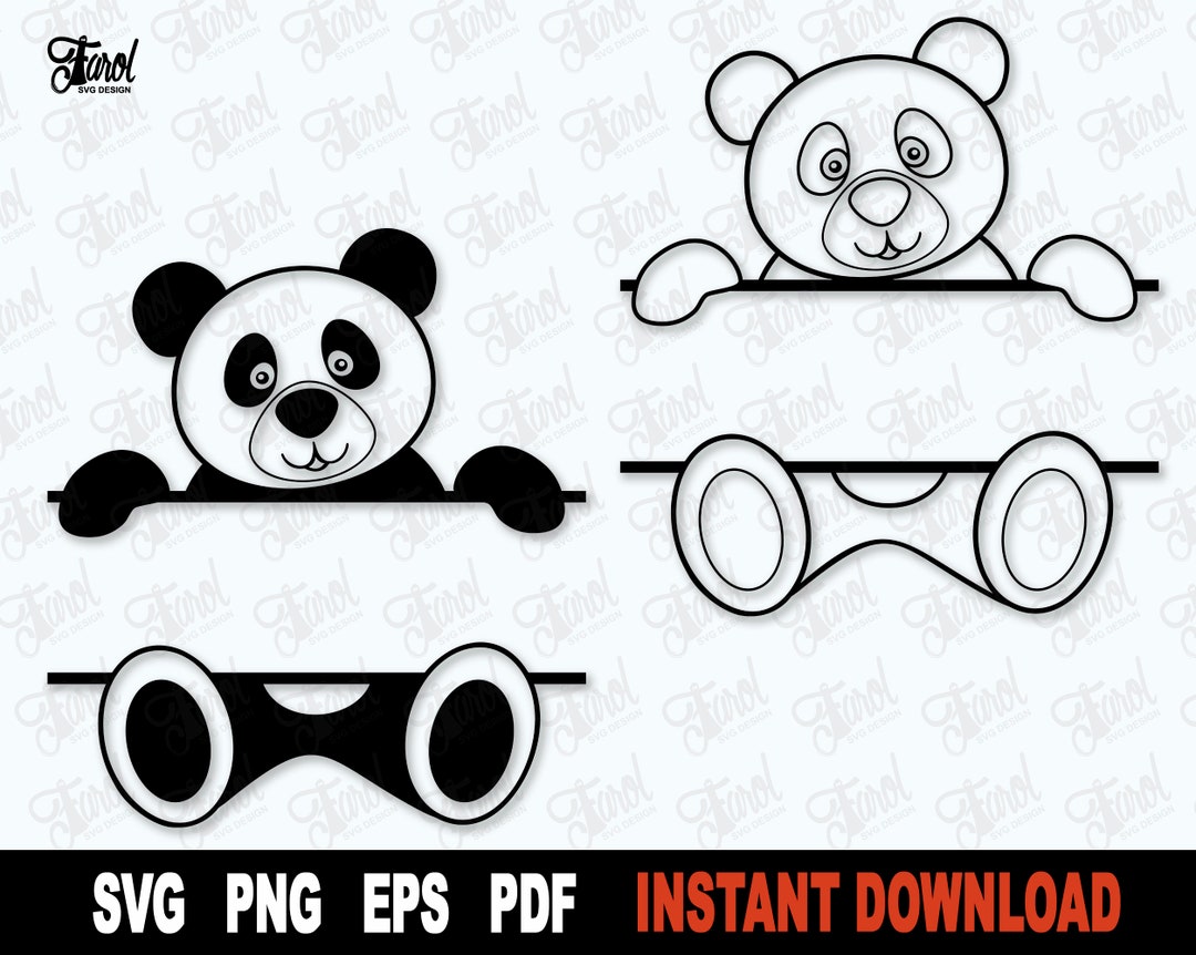 Panda Bear SVG | Split Monogram SVG | Bear SVG File for Cricut ...