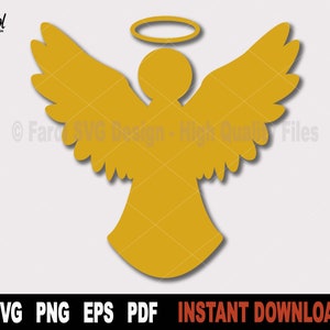 Angel Svg, Christmas Angel Svg File For Cricut, Silhouette, Angel Wings Svg Vector Clipart, Religious Angel Svg- Instant Digital Download