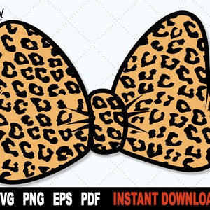 Bow SVG File for Cricut Leopard Bow Cut File 2 Layers - Etsy
