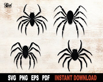 Spider SVG Bundle: Halloween Cut File, Clipart, Sublimation (Digital Download)