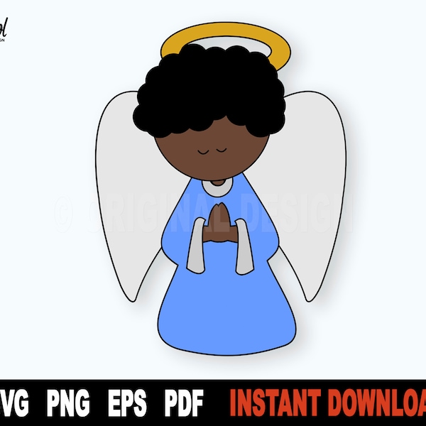 Angel Svg, Christmas Svg Cut file,  Christmas Angel SVG File For Cricut, Silhouette, Angel Vector Clipart- Instant Digital Download