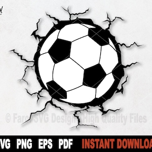 Soccer Ball Svg, Football Svg File For Cricut, Silhouette, Sport Svg Vector Clipart, Png Art Design- Instant Digital Download