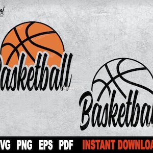 Fichier de coupe Svg de basket-ball, fichier Svg de basket-ball pour Cricut, Silhouette, Sport Clipart, Sublimation Png - Téléchargement numérique instantané